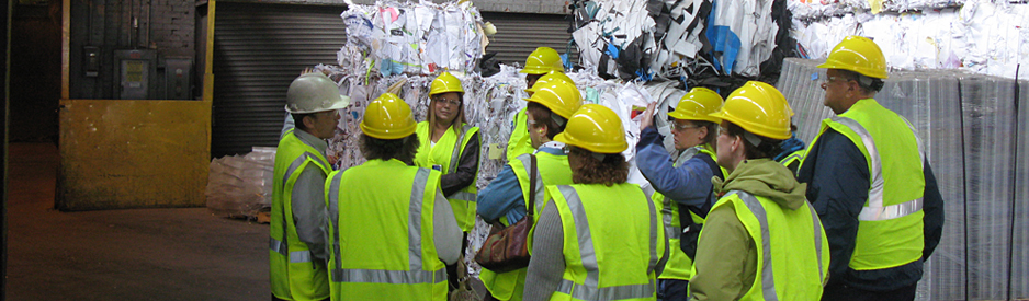 Group taking a tour of a Rumpke waste facility