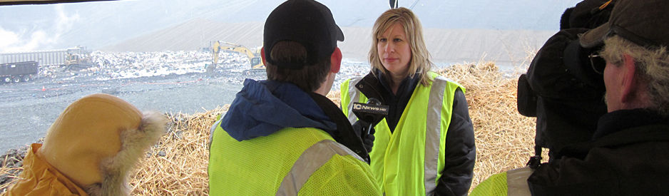 Rumpke Speaking with Media On-Site at Landfill