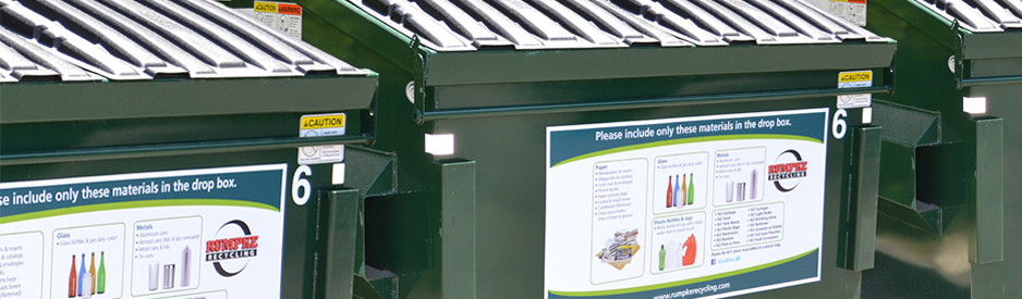 Drop off recycling boxes outside local business