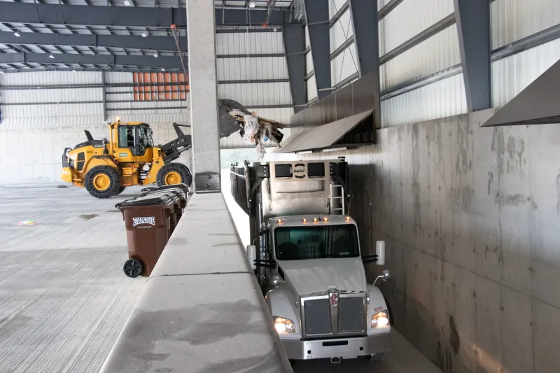Heavy Equipment Inside Rumpke Transfer Station