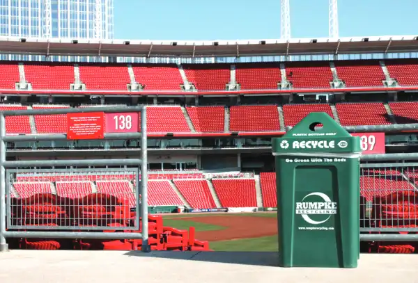 Green Rumpke Recycling Container At Venue