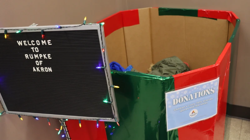 Holiday Donations Bin Inside Rumpke Waste And Recycling Facility In Akron Ohio